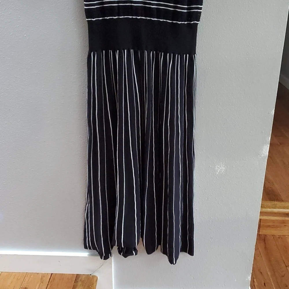 ME+EM cotton stripe Elegant Black Striped maxi dress - Picture 3 of 11
